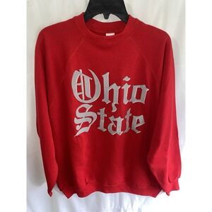 Vintage 80s Ohio State University Buckeyes Old English Raglan Sweatshirt 2X USA